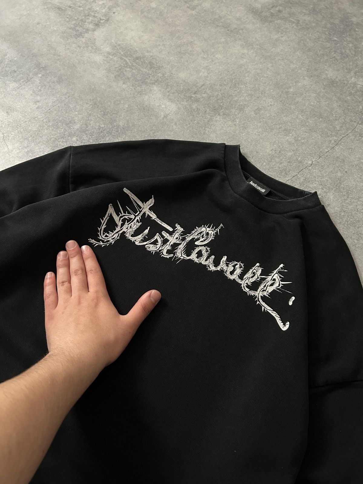 Just Cavalli × Vintage Vintage Just Cavali Big logo distressed sweatshirt Size US S / EU 44-46 / 1 - 2 Thumbnail