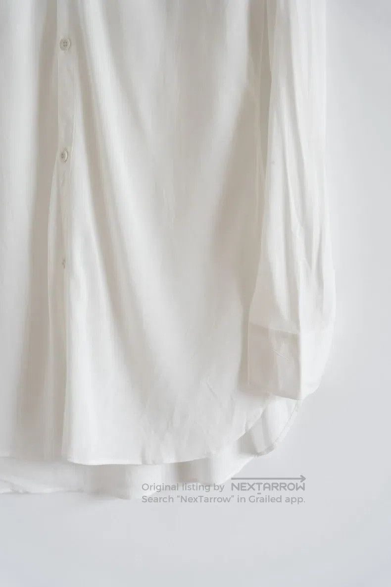 Yohji Yamamoto Yohji Yamamoto 03aw Curved Cut Rayon White Shirt Size US L / EU 52-54 / 3 - 5 Thumbnail