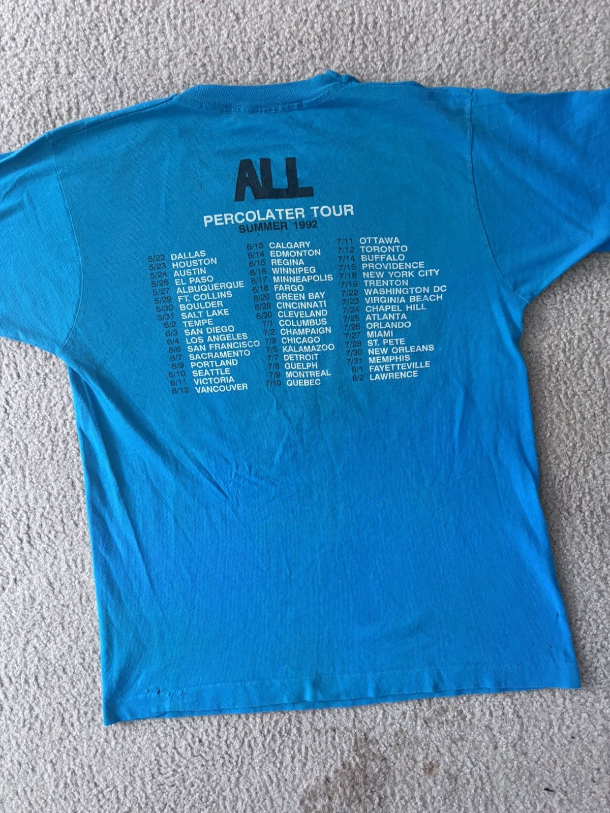 Band Tees vintage ALL 1992 PERCOLATER TOUR SHIRT Size US L / EU 52-54 / 3 - 3 Thumbnail