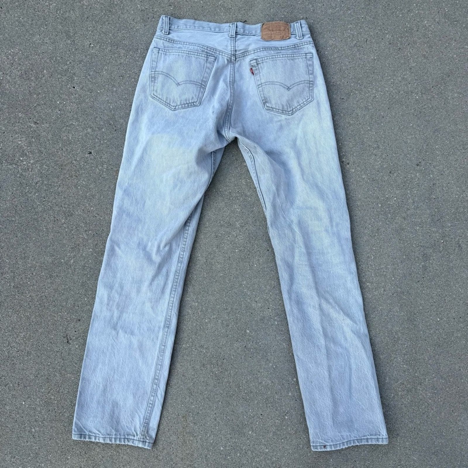 Levi's 80s Levi’s 501 Button Fly Light Gray Straight Leg Jean 33x34 Size US 33 - 3 Thumbnail