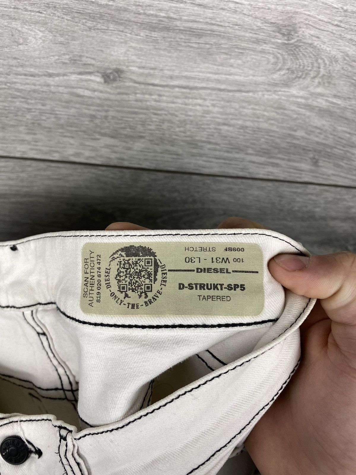 Diesel Diesel Archive Style White Printed Jeans Size US 31 - 16 Thumbnail