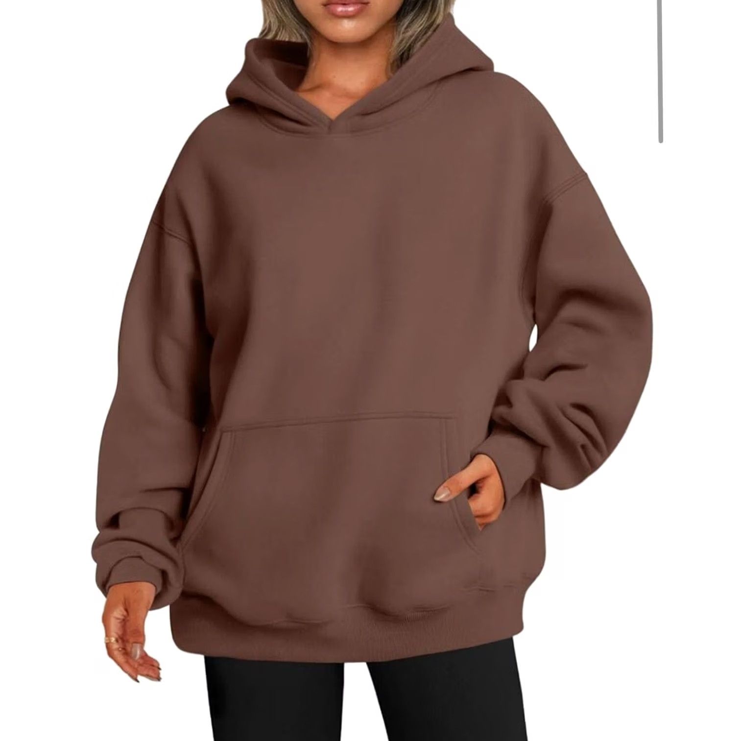 Vintage EFAN Hoodie Sweatshirt Pullover Brown Fleece Oversized Small Women S Front Pouch Pullover NWT Hoodie Ladies Brown Sweatshirt Size S / US 4 / IT 40 - 2 Thumbnail