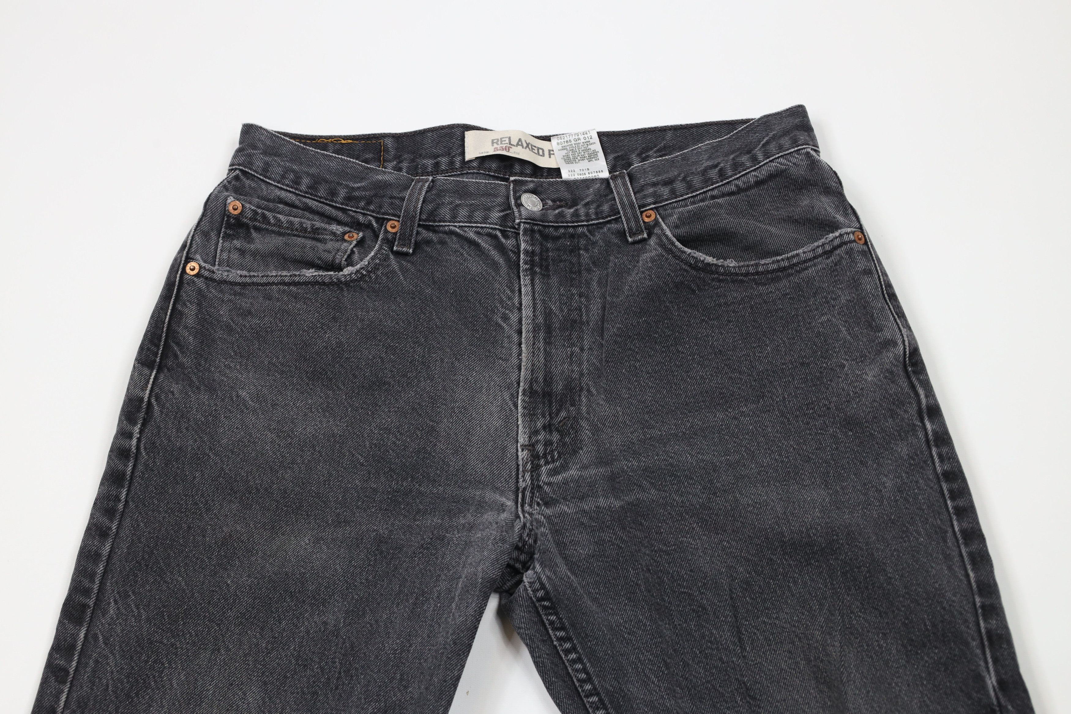 Levi's × Vintage Vintage Y2K 2005 Levis 550 Fit Denim Jeans Black Cotton Size 32 - 2 Thumbnail