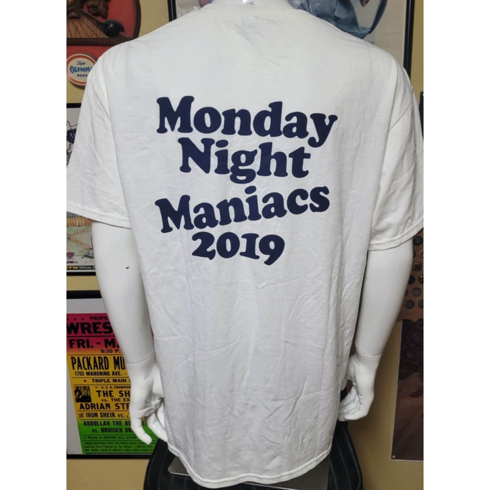 Delta O'Aces Bar & Grill Las Vegas NV Monday Night Maniacs T Shirt XL White Delta Logo Men Short Sleeve Crew Neck Cotton Size US XL / EU 56 / 4 - 3 Thumbnail