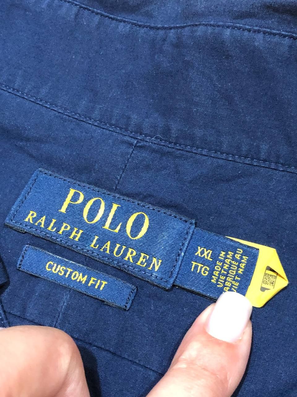 Polo Ralph Lauren Vintage Blue Shirt Custom Fit Polo Ralph Lauren Size US XXL / EU 58 / 5 - 2 Thumbnail