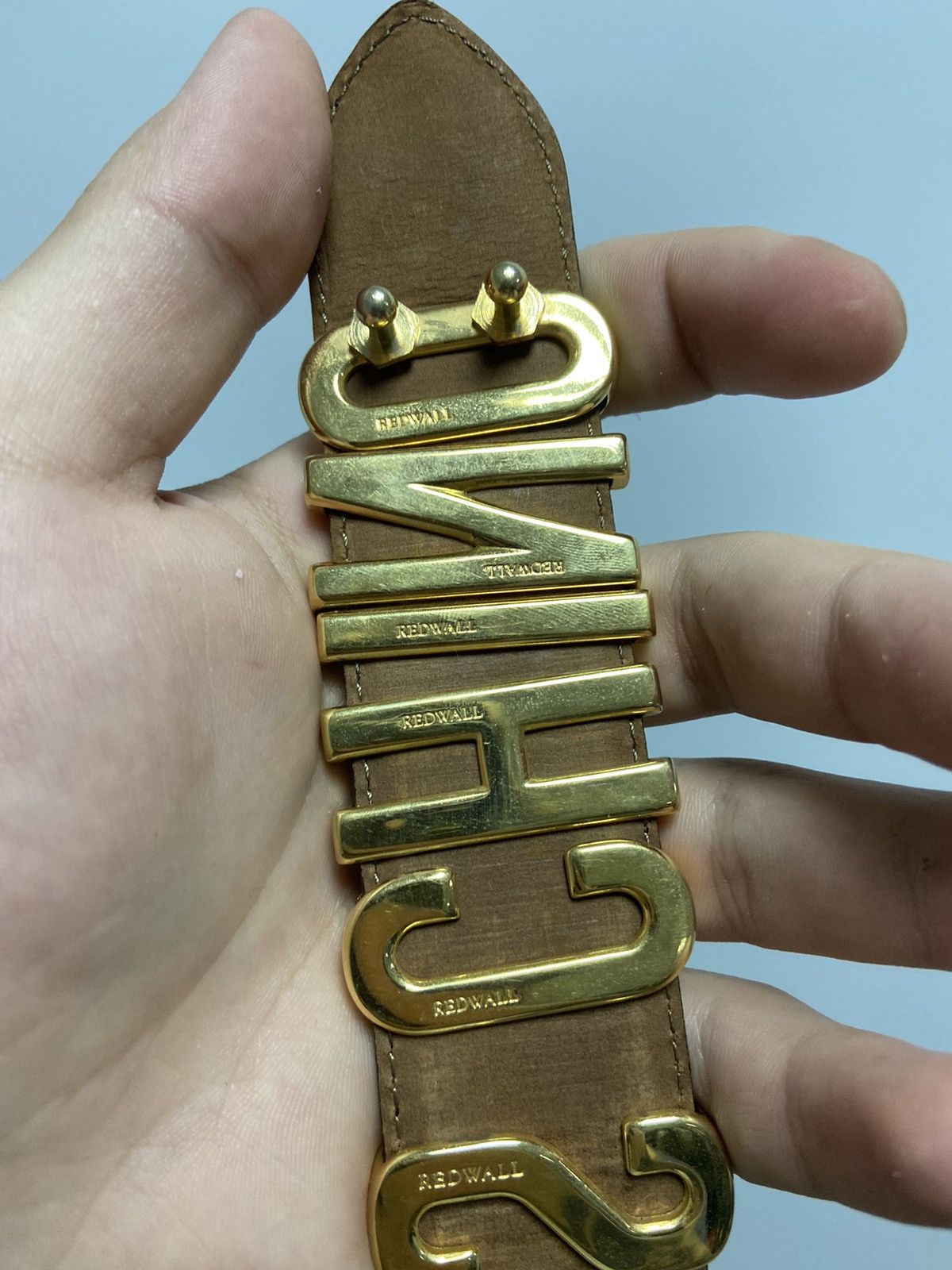 Moschino Moschino redwall Gold Letters leather Belt Vintage Luxury Size ONE SIZE - 4 Thumbnail