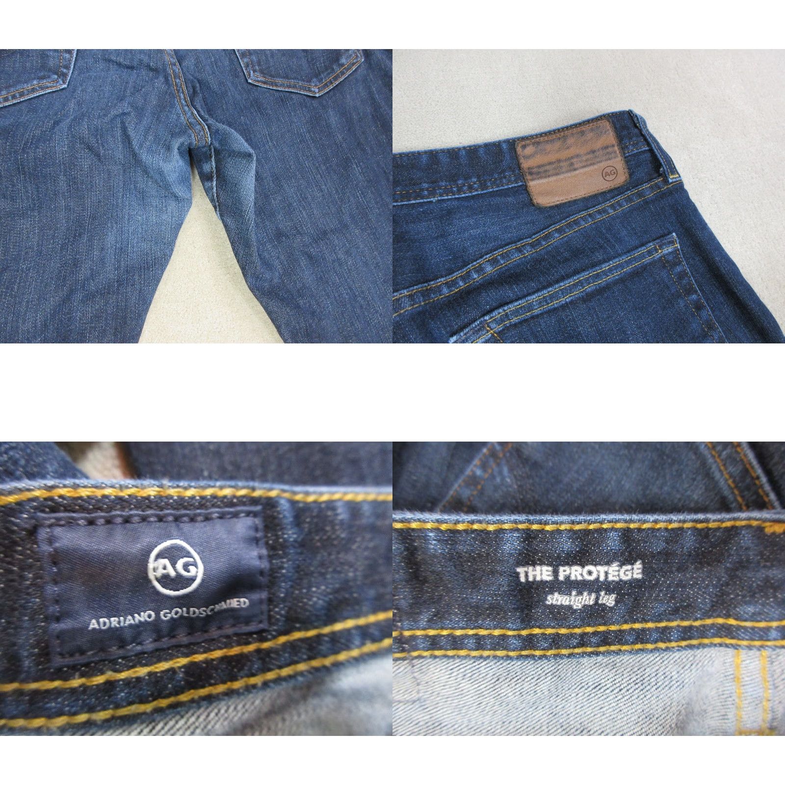 Vintage AG Adriano Goldschmied Jeans The Protege Straight Leg Mens 36 R Blue Dark Wash Size US 36 / EU 52 - 8 Thumbnail