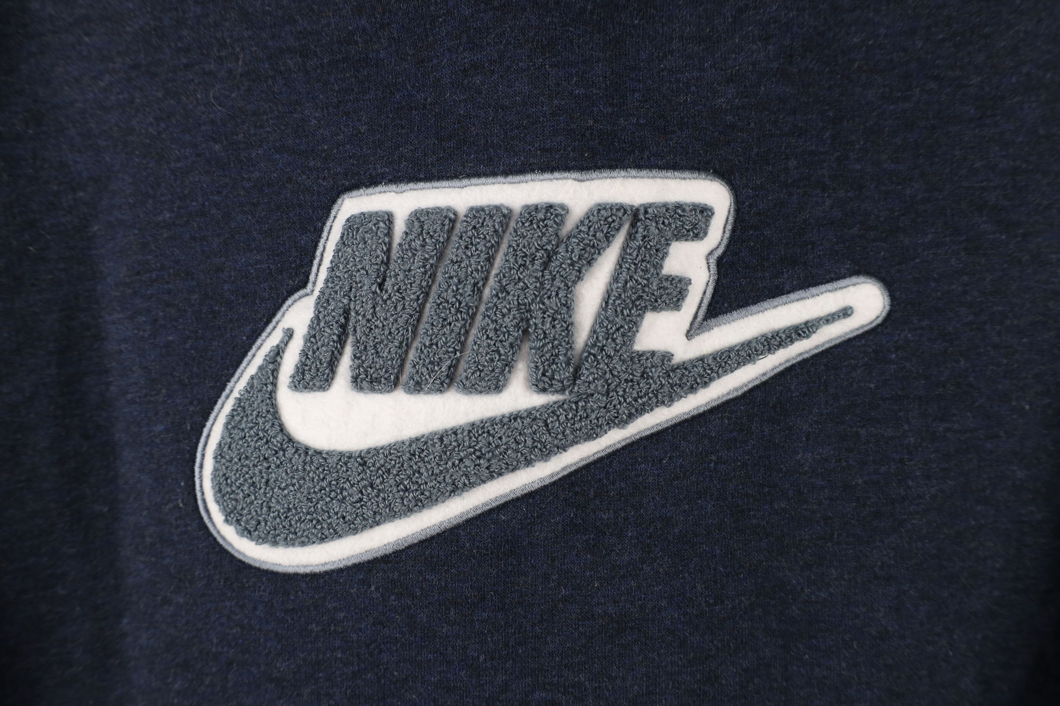 Nike × Vintage Vintage Y2K Nike Travis Scott Big Swoosh Patch Hoodie Blue Size XL / US 12-14 / IT 48-50 - 4 Thumbnail