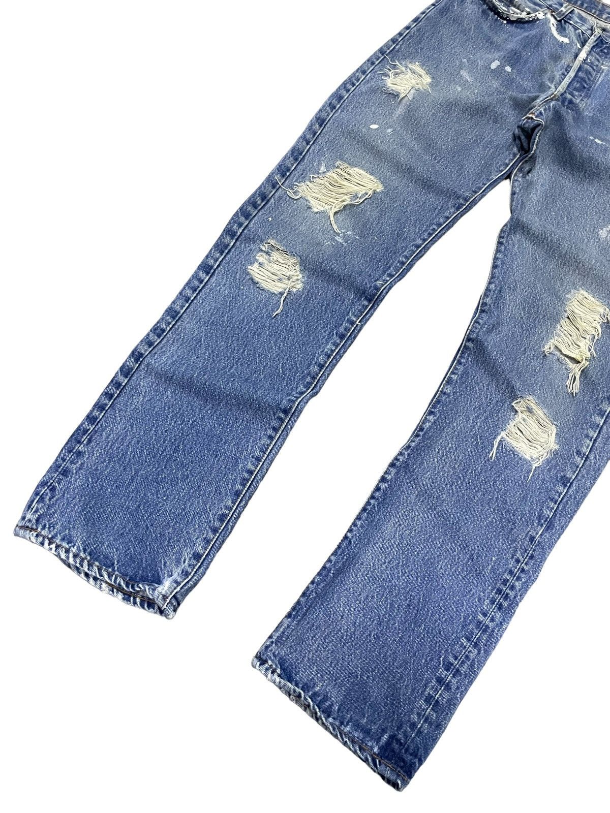 Levi's × Vintage Vintage 80s Levis 501 Button Fly Distressed Jeans Size US 32 / EU 48 - 4 Thumbnail