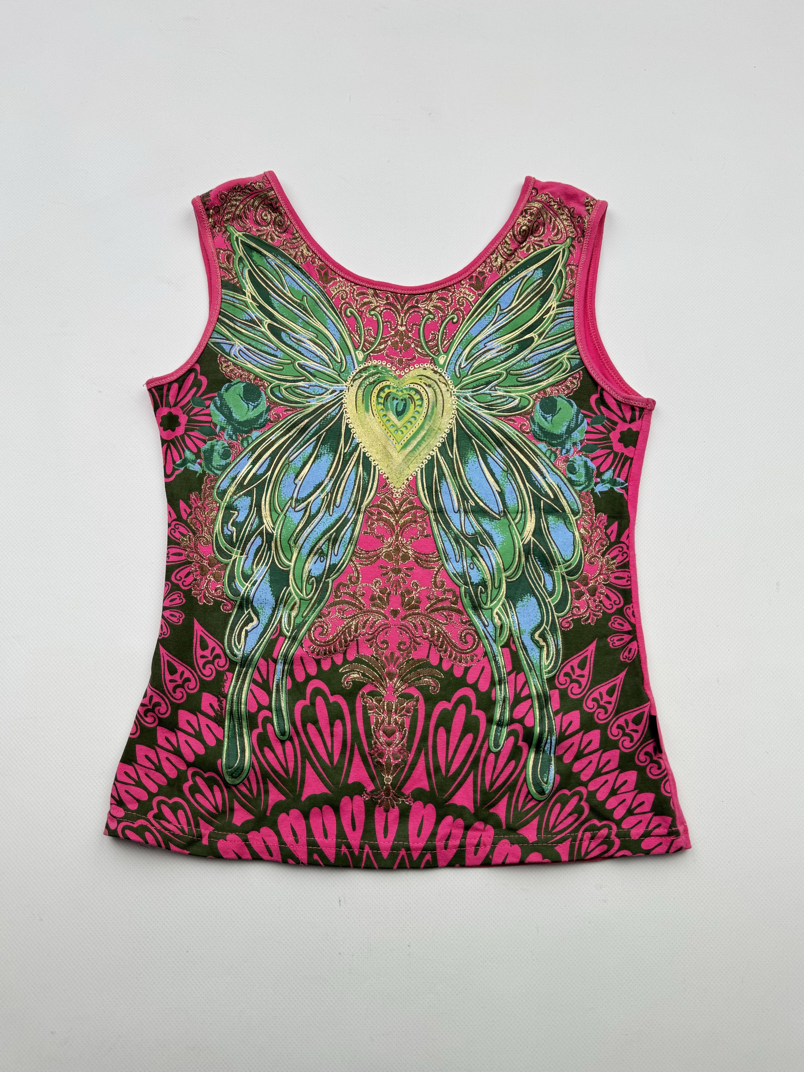 Vintage 90's Printed Tank Top B100(V387)E2 Size XS / US 0-2 / IT 36-38 - 1 Thumbnail