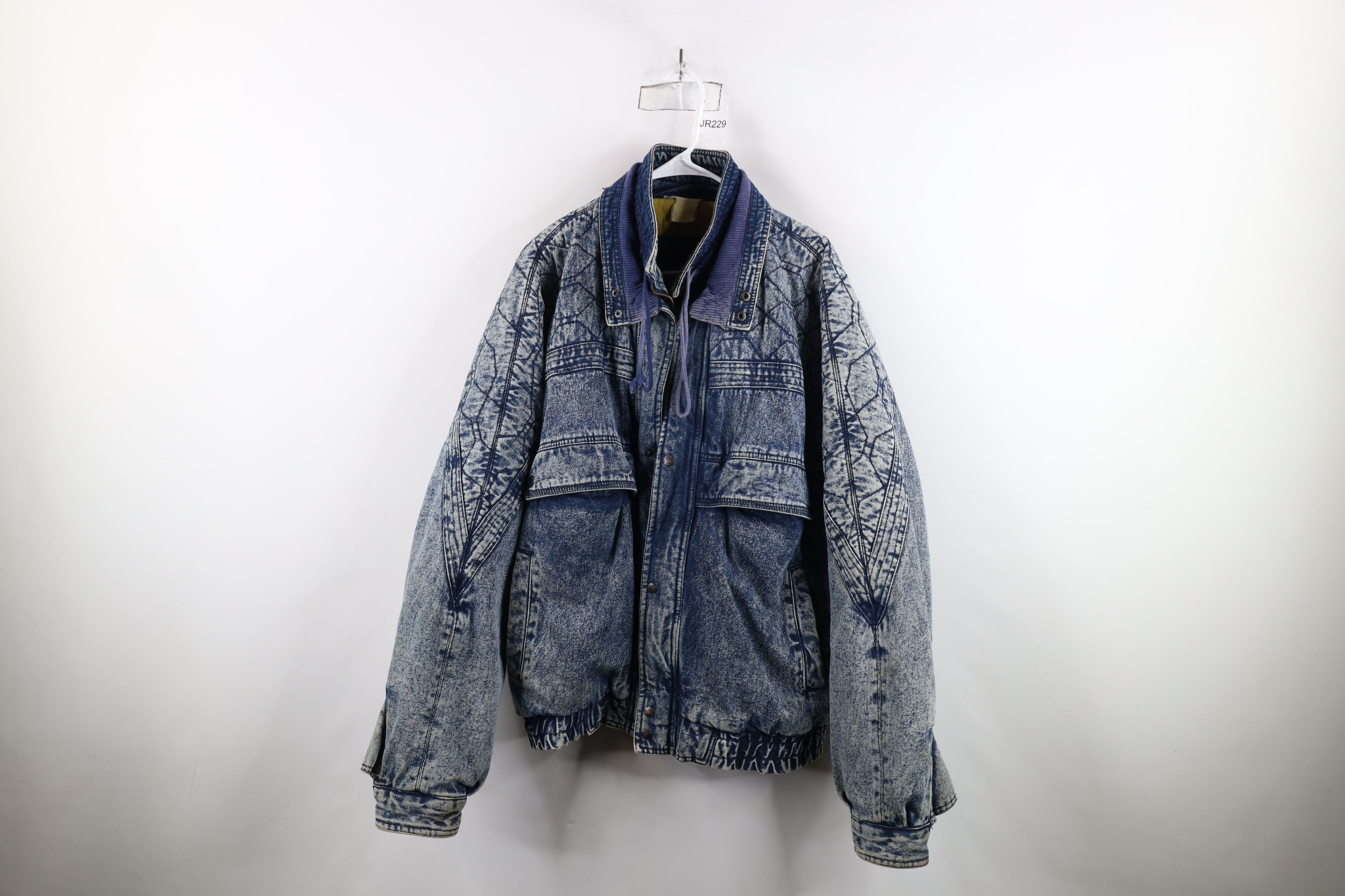 Vintage Vintage 90s Streetwear Quilted Acid Wash Denim Jean Jacket Size US XXL / EU 58 / 5 - 1 Thumbnail