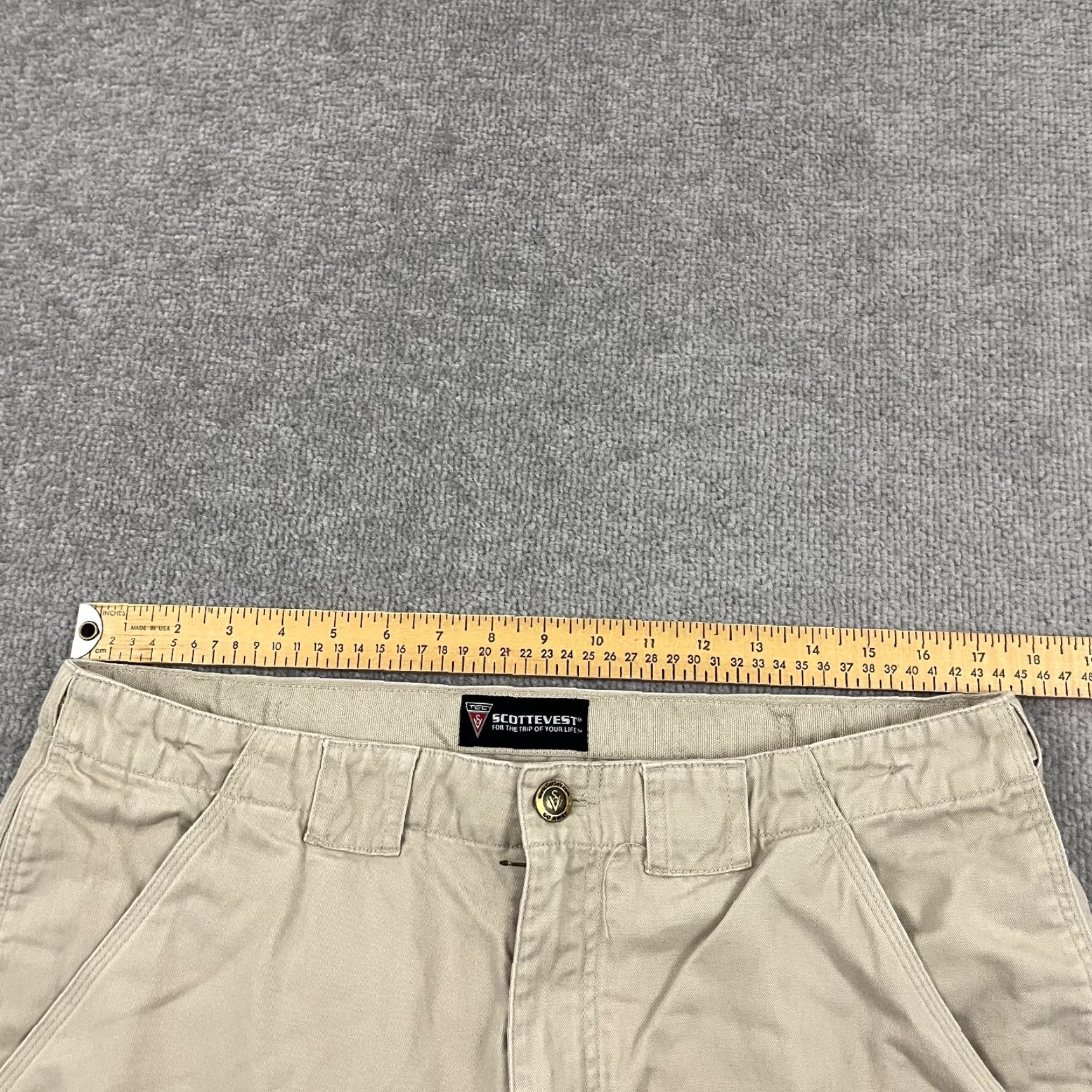Vintage VINTAGE SCOTTeVEST Technical Khaki Pants Mens 36 x 32 Brown Hiking Outdoor Travel Office Size 36R - 3 Thumbnail