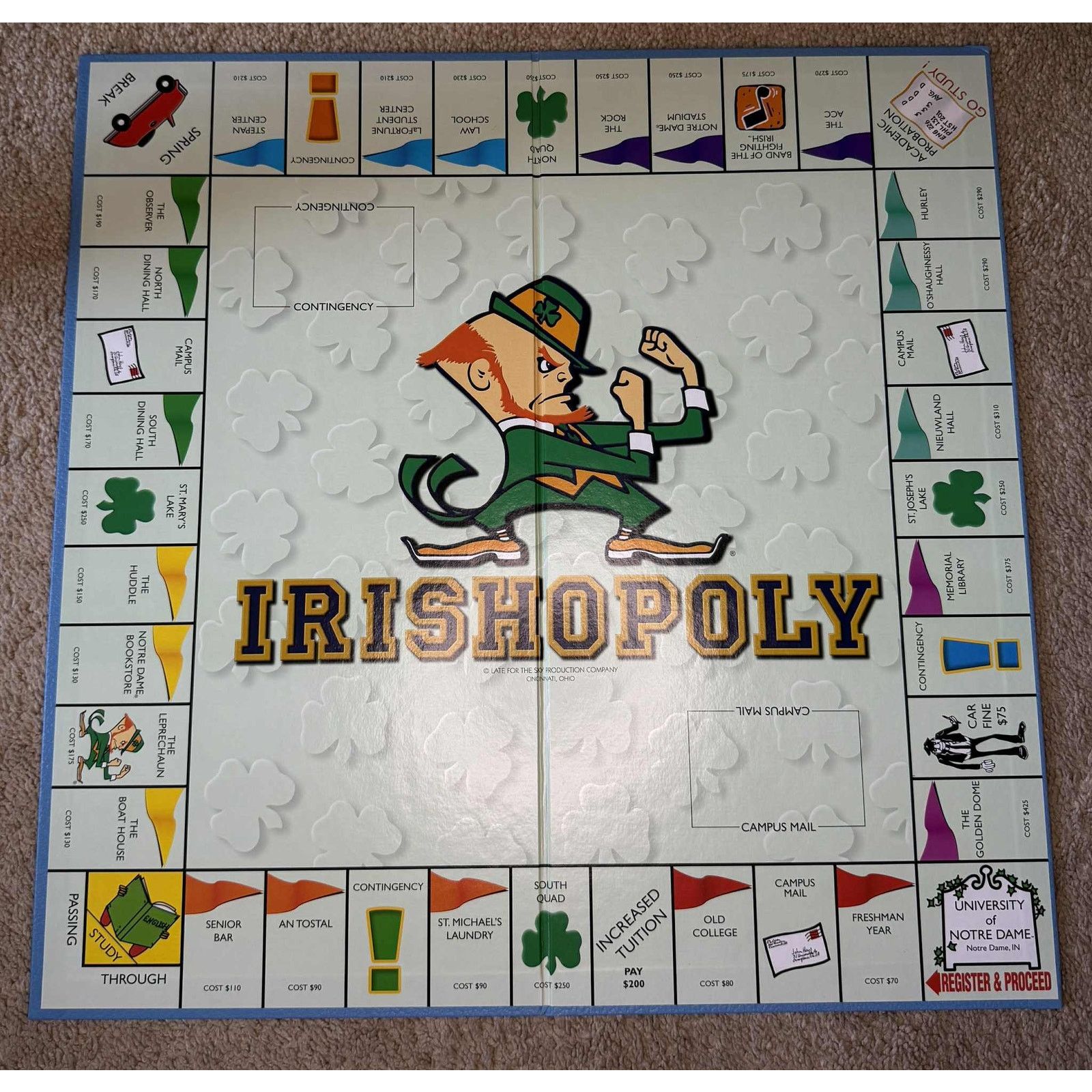 Other Late for the Sky Irishopoly University Notre Dame Board Game Size ONE SIZE - 6 Thumbnail