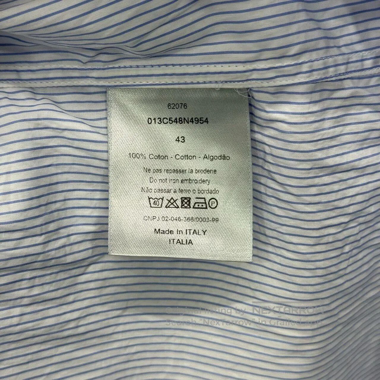 Dior Dior Blue Stripe Embroidered Logo Short-Sleeve Shirt. Size US M / EU 48-50 / 2 - 4 Thumbnail
