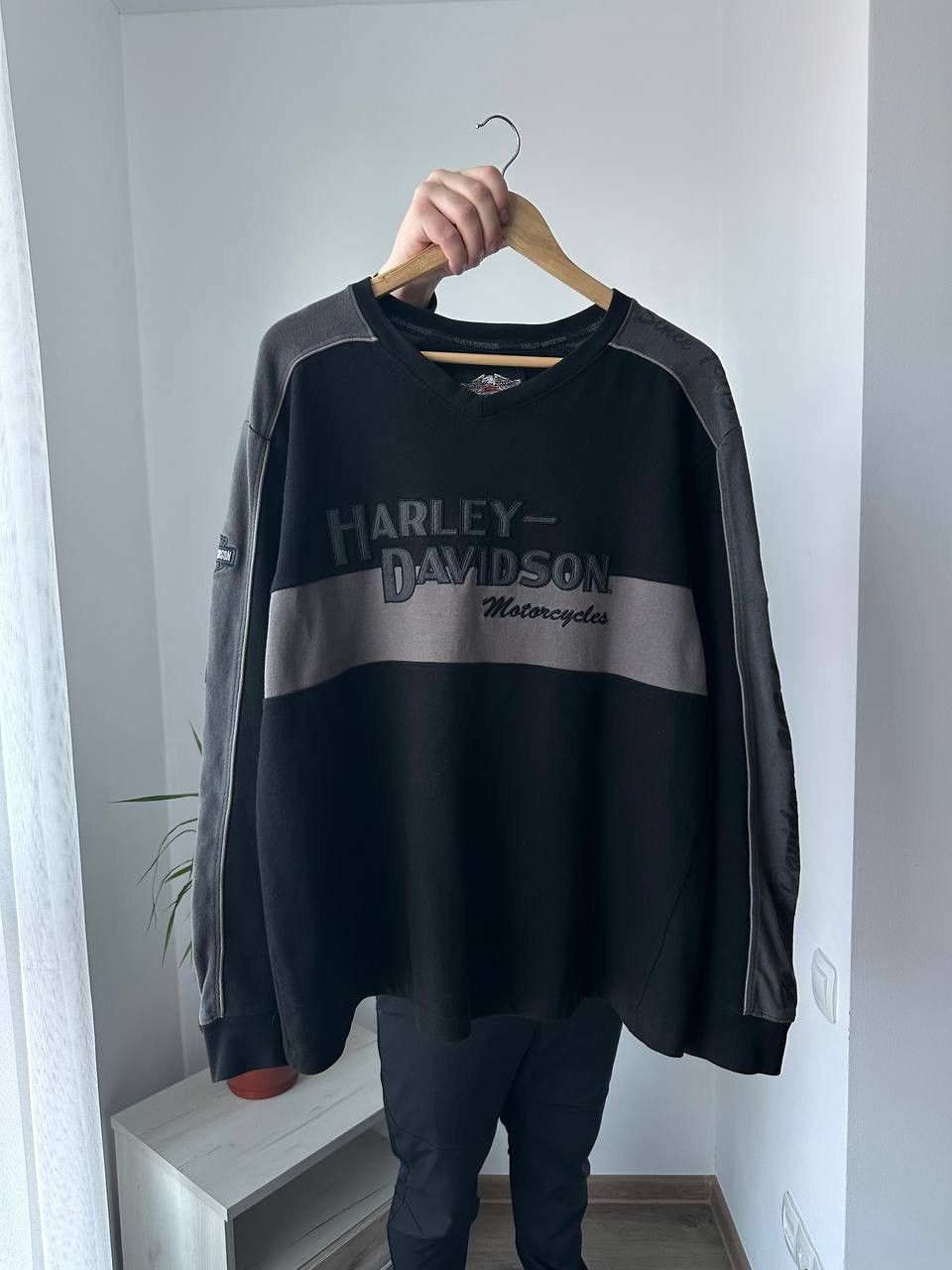 Harley Davidson × Vintage Vintage Moto Harley Davidson Motorcycle Black Sweatshirt Size US L / EU 52-54 / 3 - 6 Thumbnail
