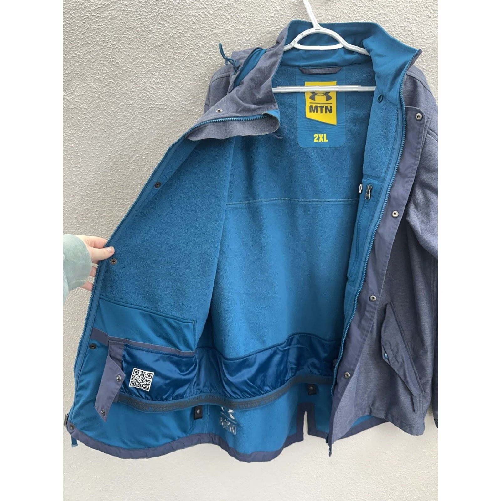 Under Armour Under Armour MTN Mens Jacket Size 2XL Blue Zip Up Hooded Snow Ski Fleece Lined Jacket Size US XXL / EU 58 / 5 - 7 Thumbnail