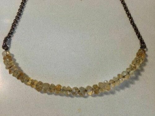 Handmade Sterling Silver Faceted Citrine Bead Necklace Size ONE SIZE - 2 Thumbnail