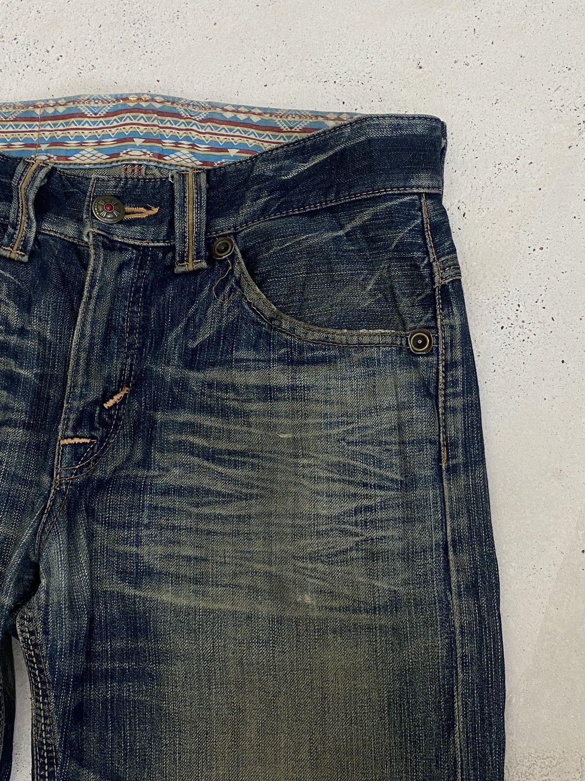 If Six Was Nine × Japanese Brand × Le Grande Bleu (L.G.B.) Edwin XV Japan Distressed Mud Washed Dirty Loose Fit Size US 32 / EU 48 - 6 Thumbnail