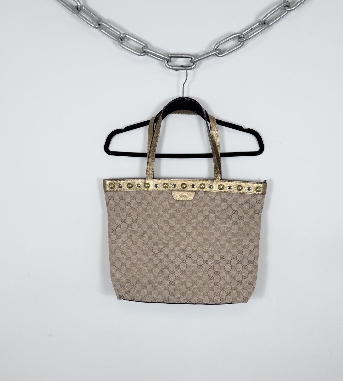 Gucci Gucci Babouska Monogram Canvas Beige Brown Tote Bag Size ONE SIZE - 1 Thumbnail