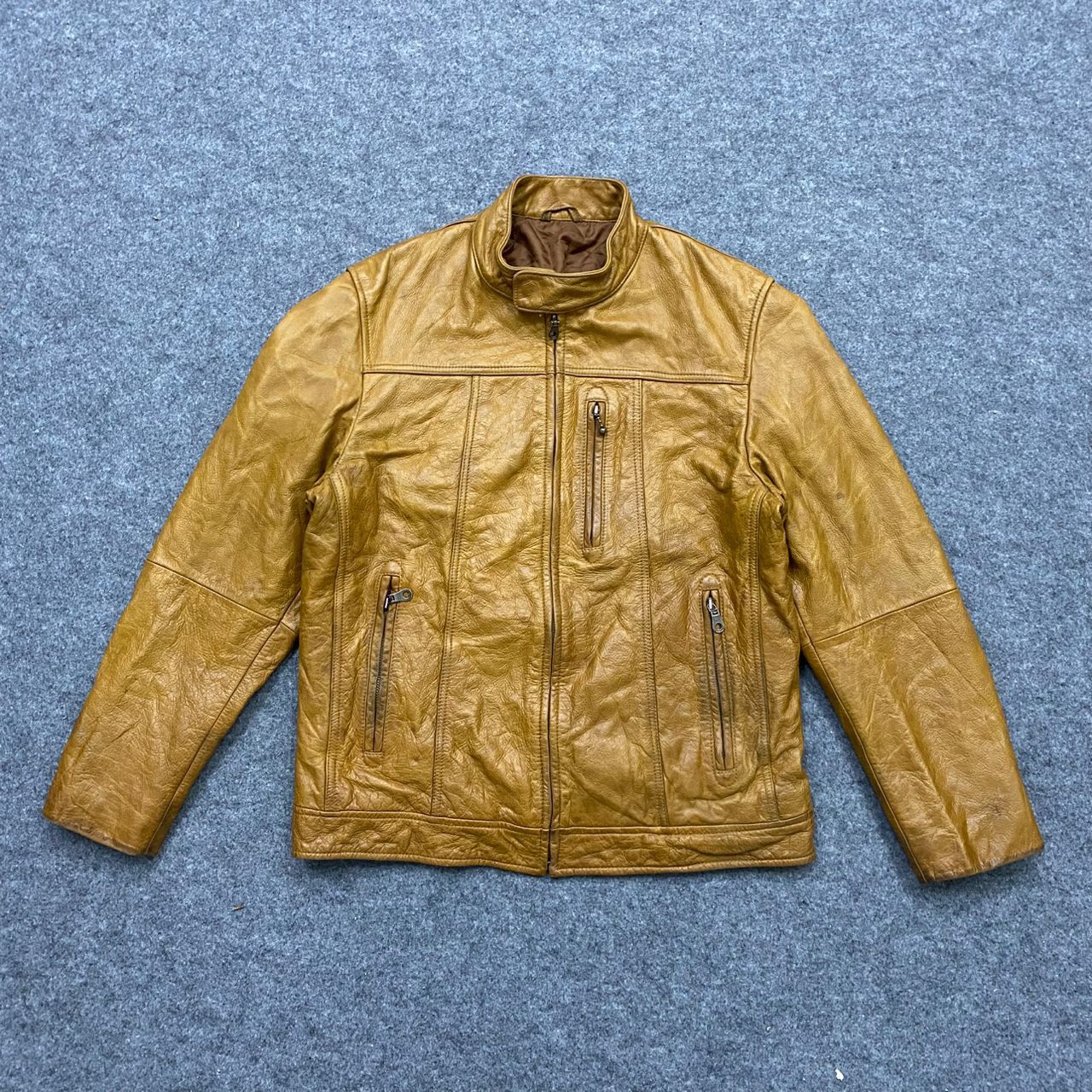 💥Vintage Uniqlo Motorcycles Racing Leather Jacket