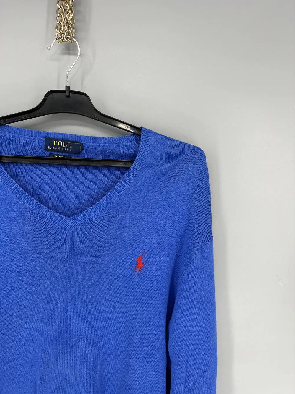Band Tees Vintage Polo Ralph Lauren V-Neck Sweater 90s Navy Size US XL / EU 56 / 4 - 4 Thumbnail