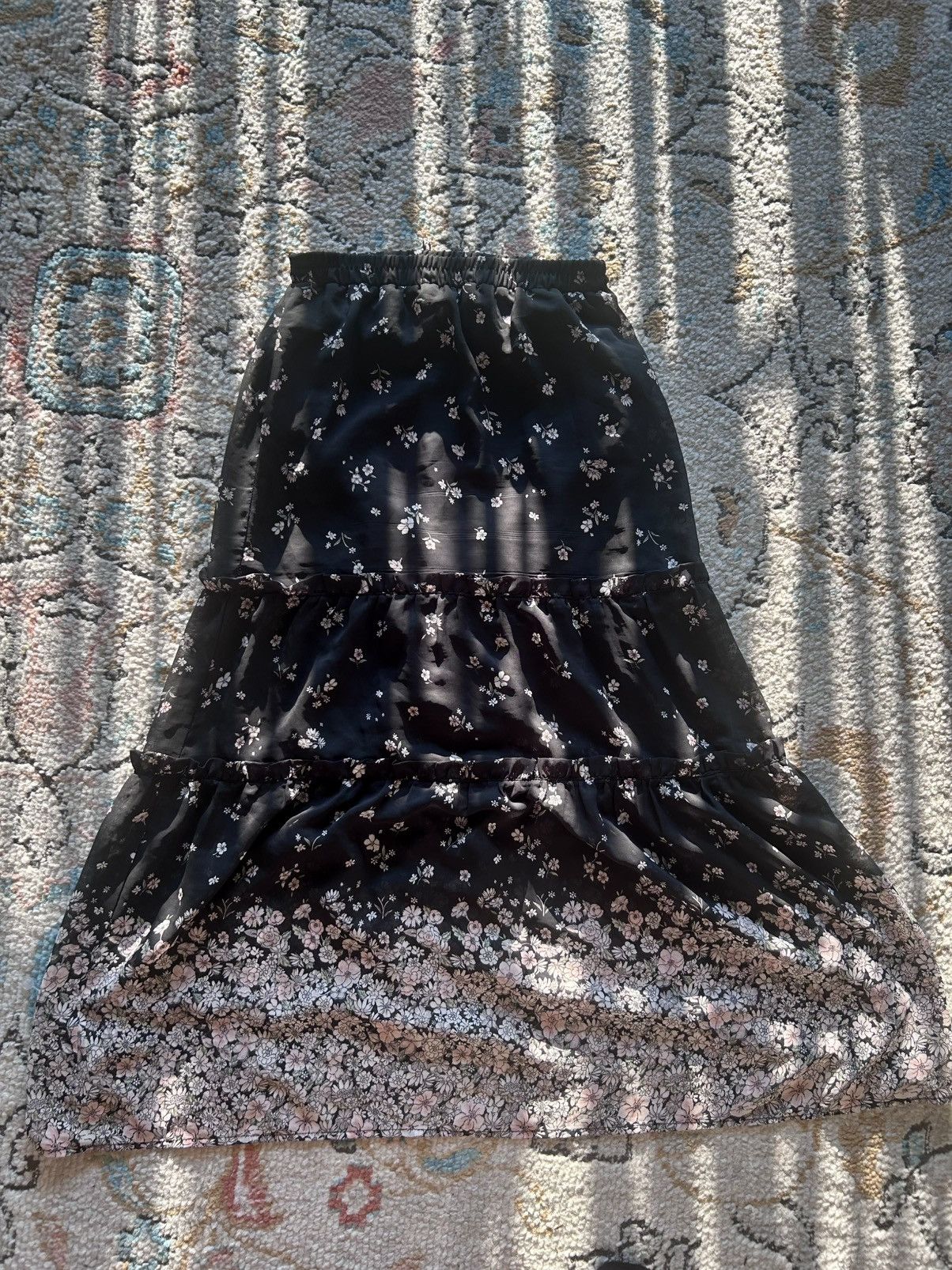 Other Sienna Sky Black and Silver Tiered Maxi Skirt Size 27" / US 4 / IT 40 - 4 Thumbnail