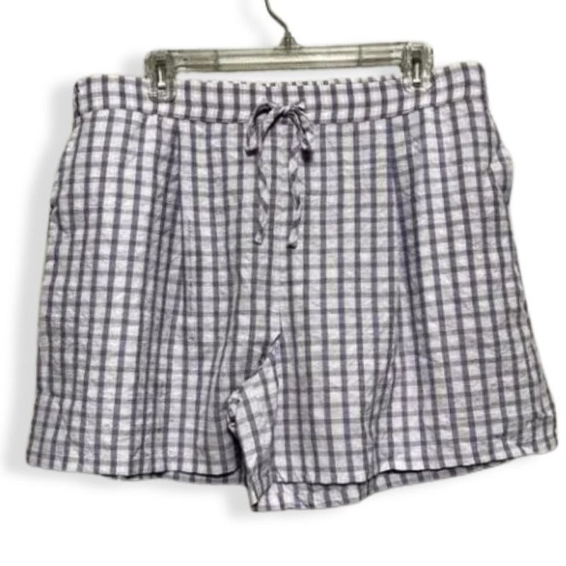 Other Riley & Rae Pull On Shorts Checkered Pockets Purple White XL Size 35" - 1 Thumbnail