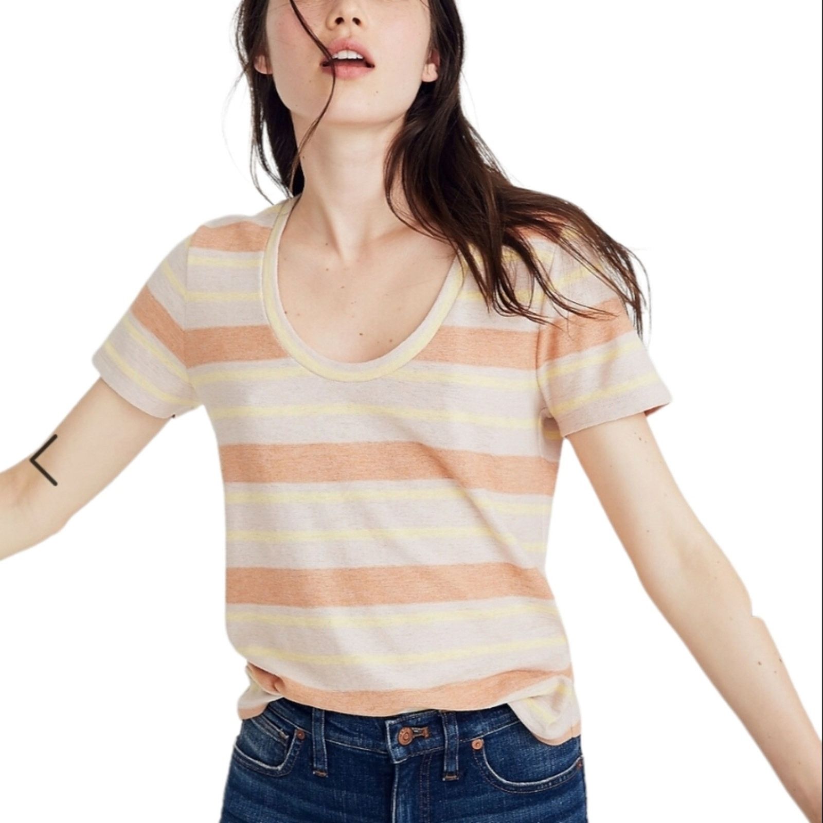 Madewell Madewell Alto Granda Stripe Scoopneck Tee Small Size S / US 4 / IT 40 - 1 Thumbnail