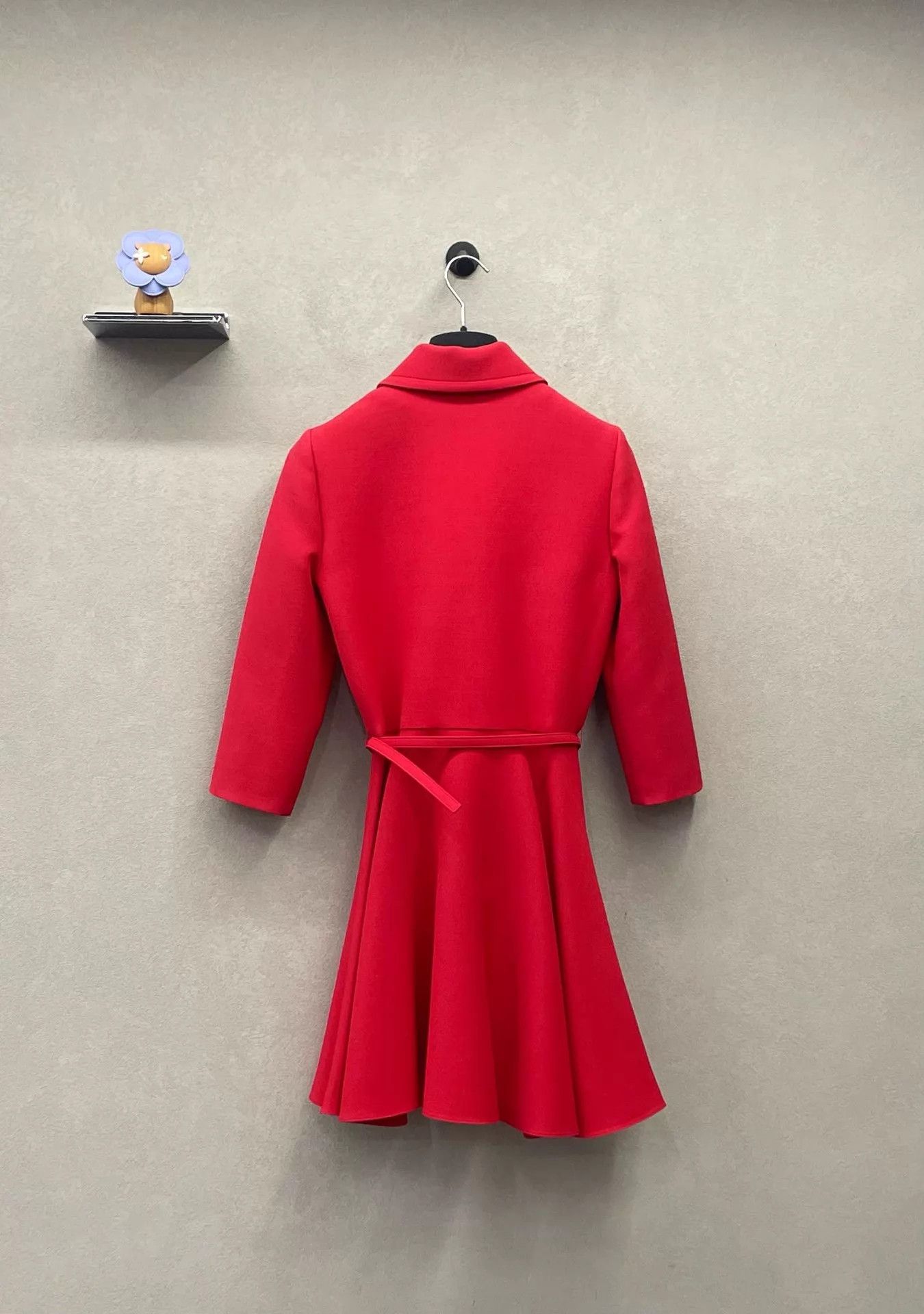 Dior DIOR Red Dress, Neck Zip, Tie Detail, Waist-Accent Size 36 Size XS / US 0-2 / IT 36-38 - 3 Thumbnail