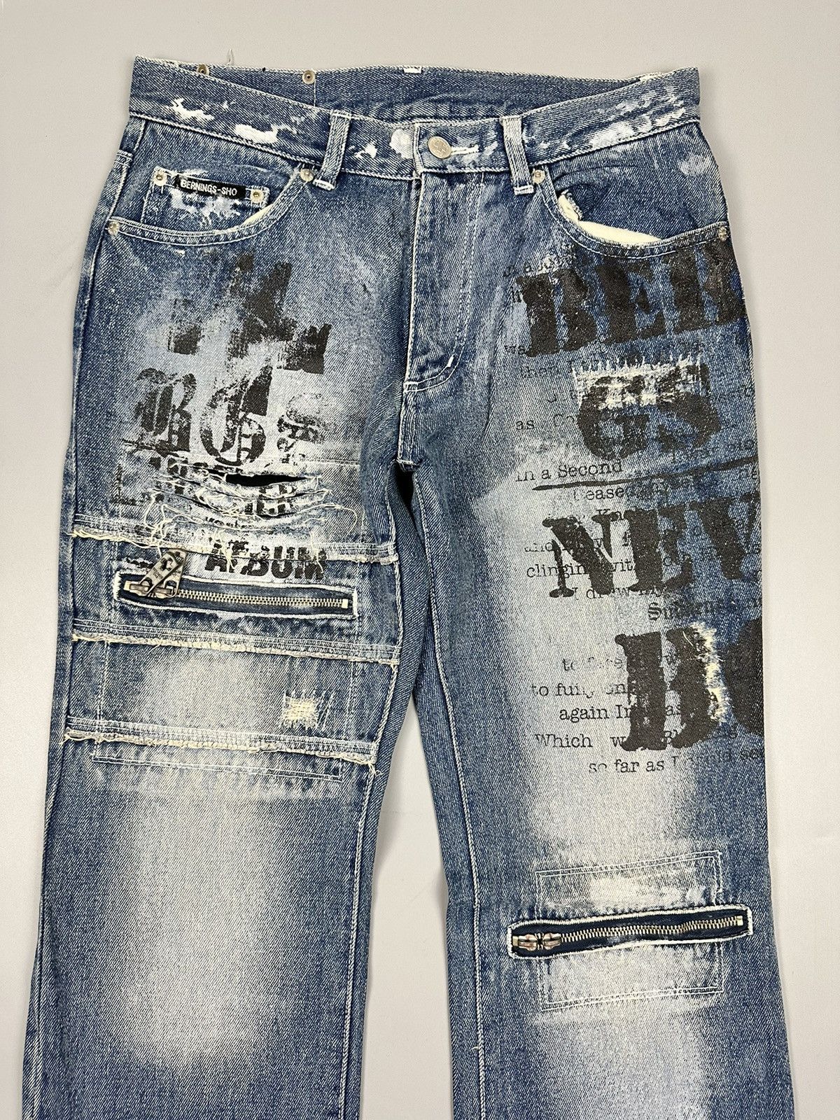 If Six Was Nine Distressed Vintage Bernings-Sho Flared Denim Size US 29 - 5 Thumbnail