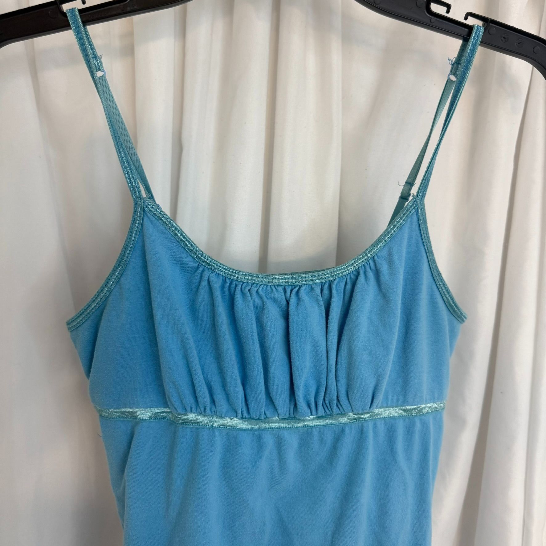 Other Bozzolo Blue Ruched Adjustable Spaghetti Strap Top Women Lar Size L / US 10 / IT 46 - 2 Thumbnail