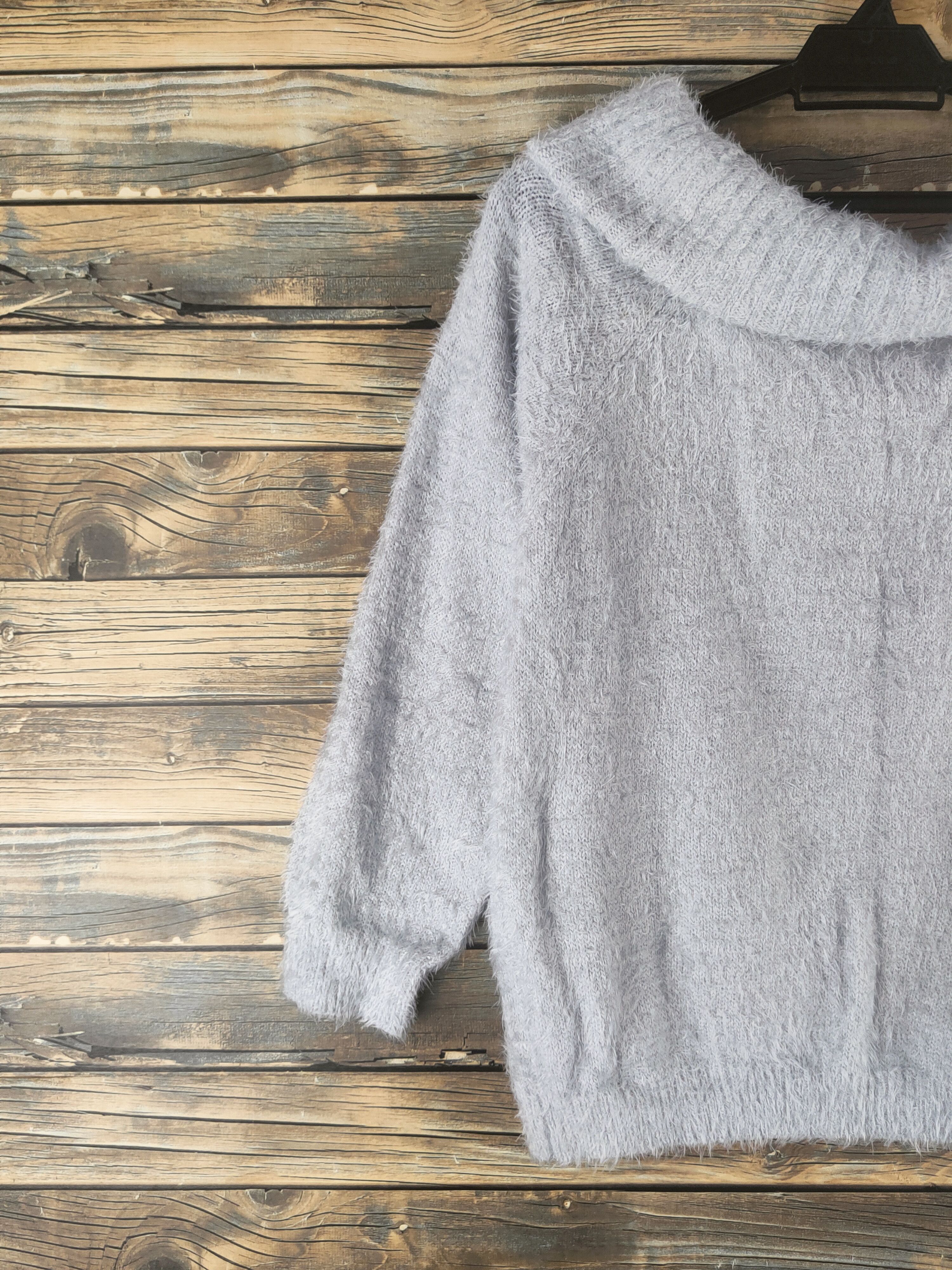 Japanese Brand DL Holiday Holic Light Blue Fur Mohair Knitwear #46-505 Size S / US 4 / IT 40 - 8 Thumbnail