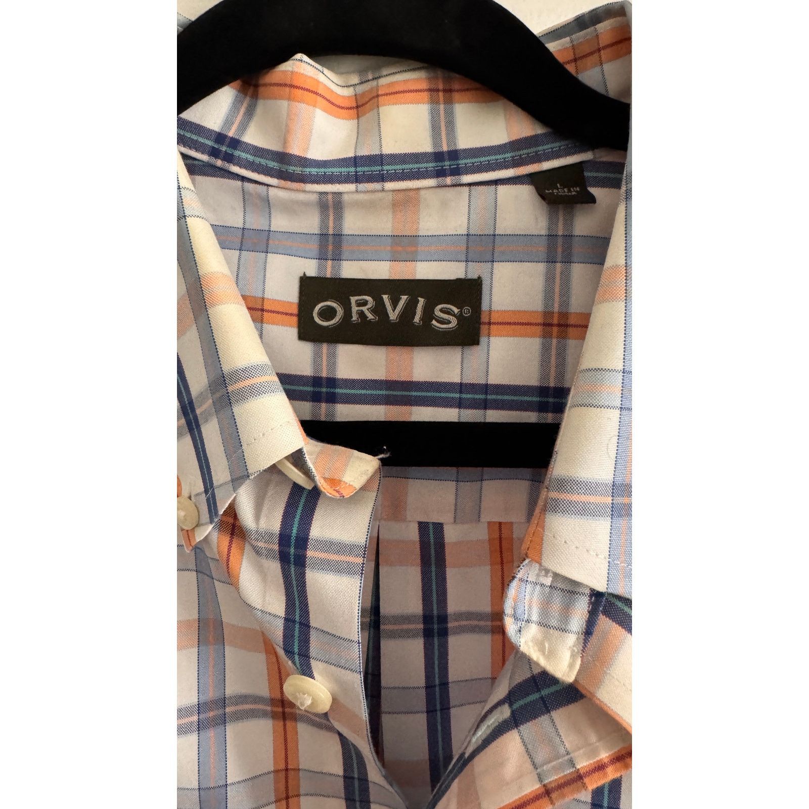 Orvis ORVIS Mens SS Buttoned Collared Dress Shirt Wrinkle Free L Size US L / EU 52-54 / 3 - 3 Thumbnail