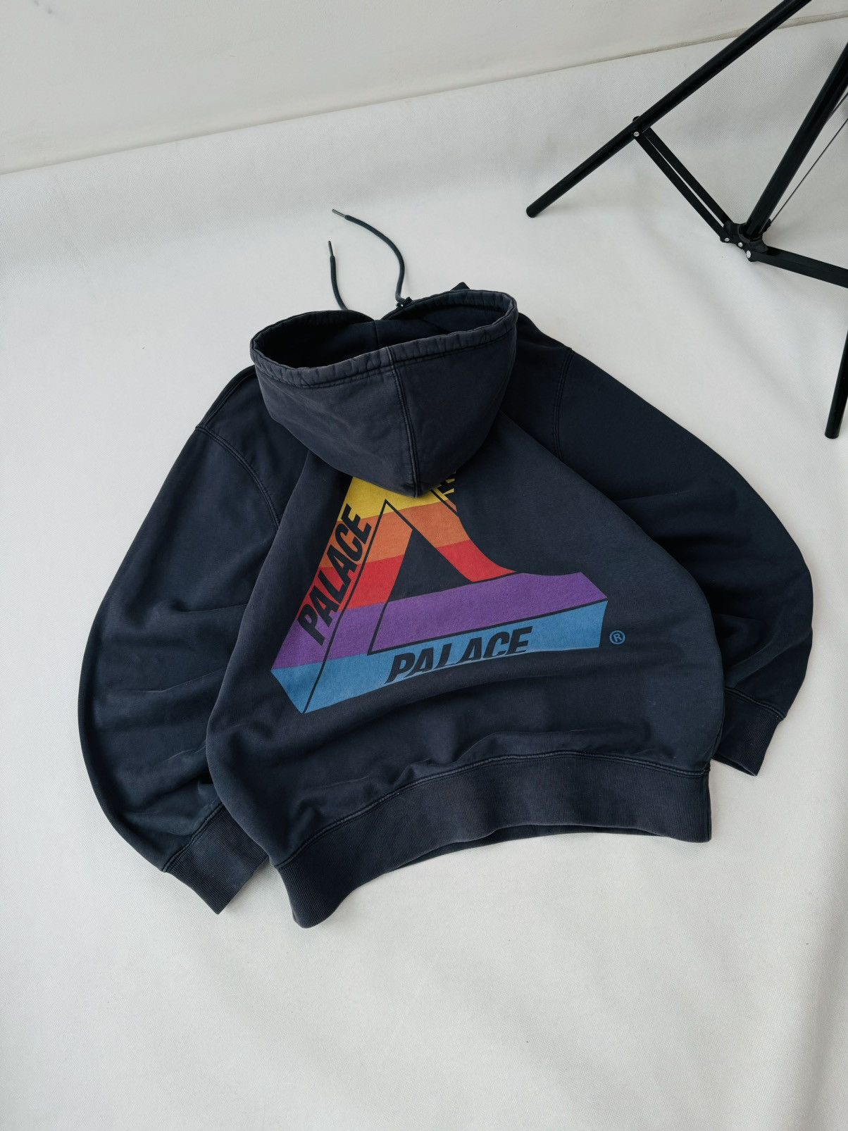 image of Jnco x Palace Hoodie Very Washed Boxy Fit Color Hoodie in Washed Blue, Men's (Size Large)