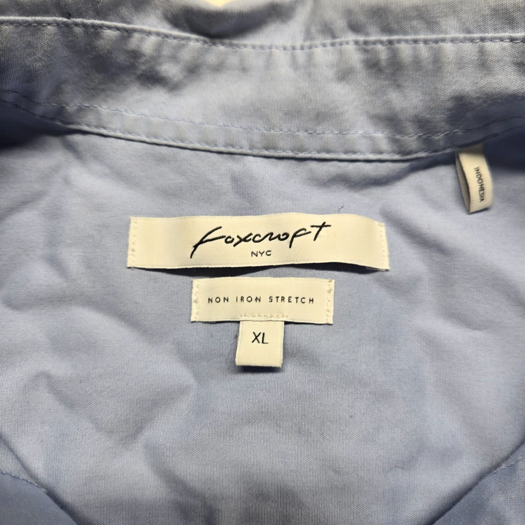 Vintage Foxcroft Shirt Women's XL Button Up Blue Solid Long Sleeve Collared Business Casual Size XL / US 12-14 / IT 48-50 - 3 Thumbnail