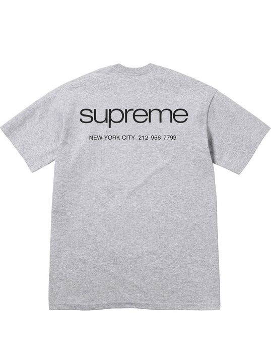 Supreme Supreme NYC Classic Logo Tee Shirt Heather Grey FW23 | Grailed