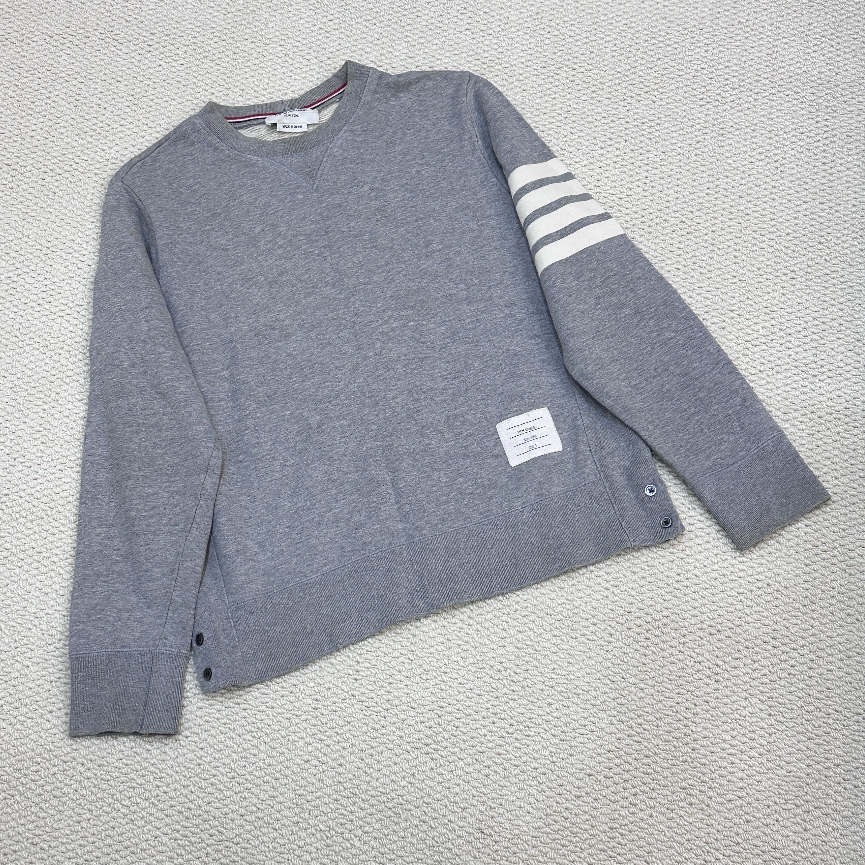 Thom Browne Engineered 4-Bar Crewneck Sweatshirt