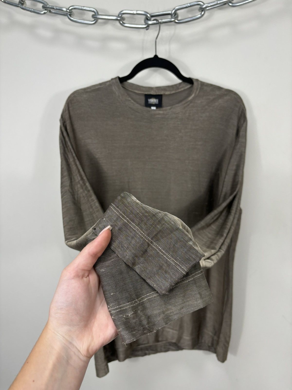 Versace Vintage Versace Jeans Couture Distressed Mesh Long Sleeve Size XL / US 12-14 / IT 48-50 - 5 Thumbnail