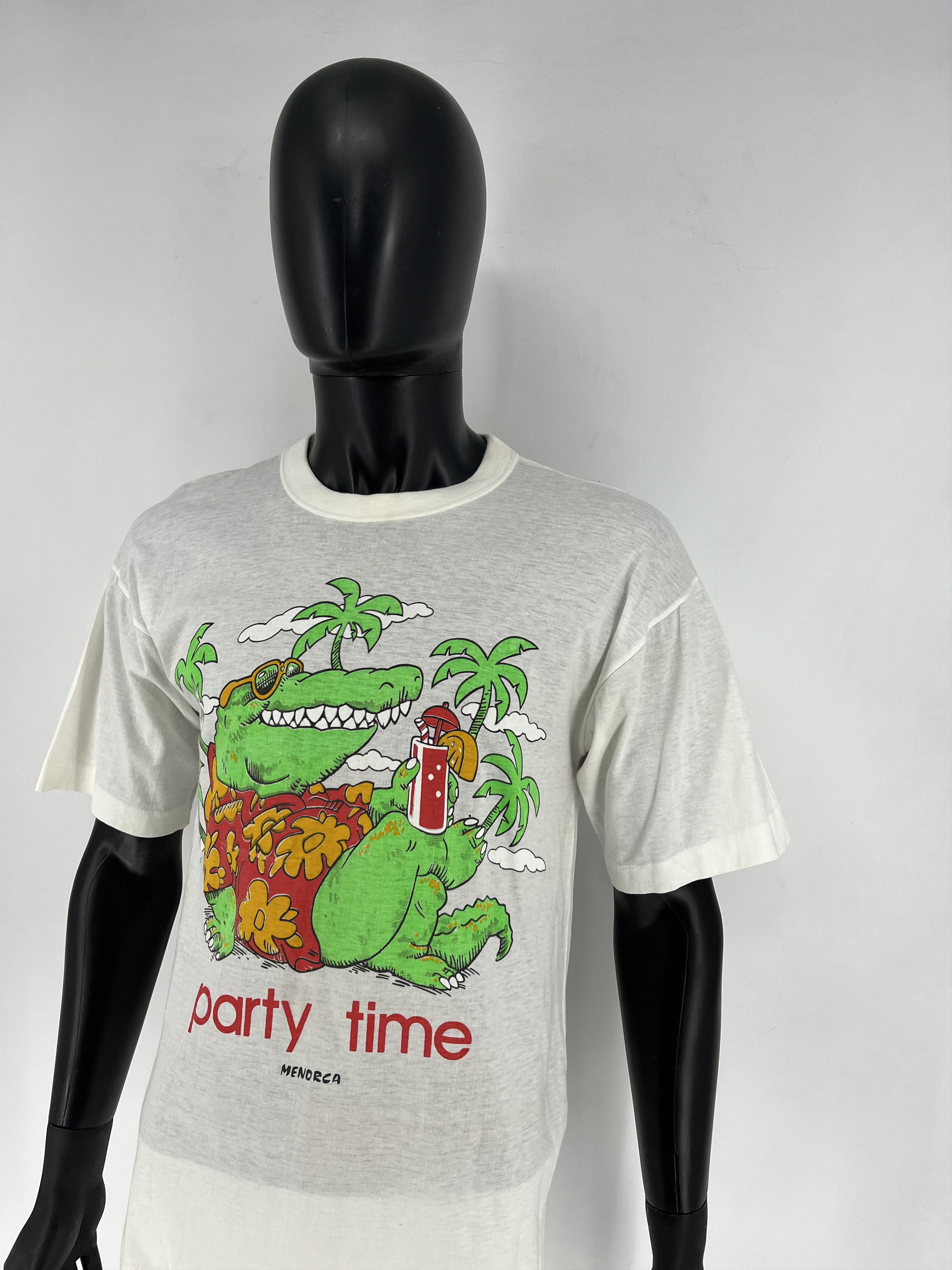 Vintage Vintage 1986 Party Time Crocodile Shirt Single Stitch Size US M / EU 48-50 / 2 - 5 Thumbnail