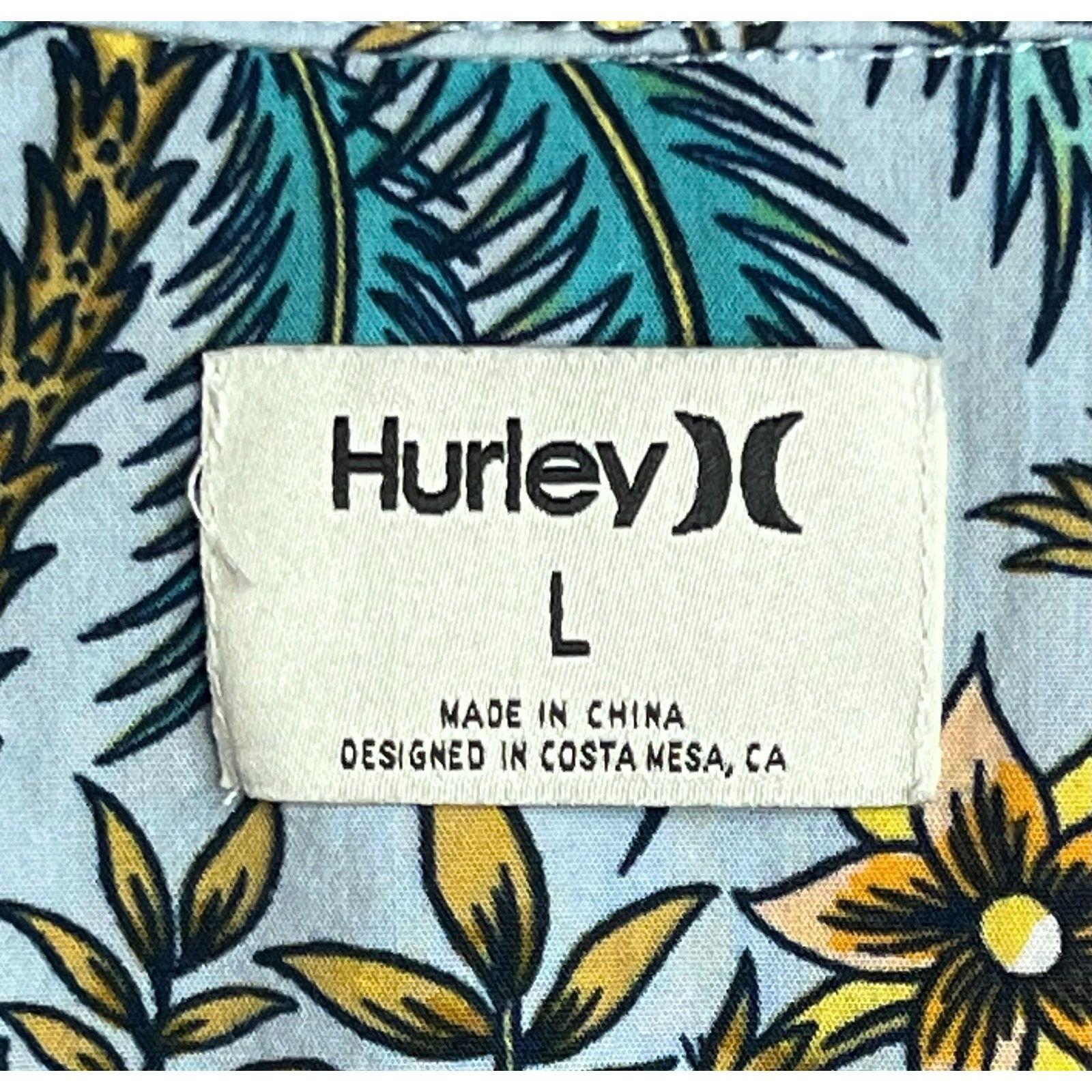 Hurley Hurley Hawaiian Shirt Large Palm Tree Floral Beach Button Up Size US L / EU 52-54 / 3 - 3 Thumbnail