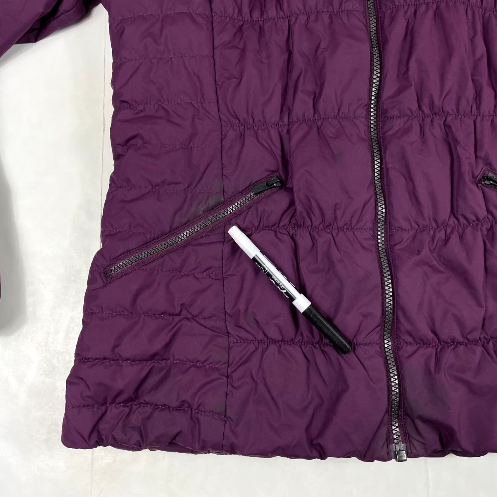 Vintage Columbia Jacket Womens Medium Purple Thermal Puffer Hooded Coat Jacket Outdoor Winter Skiing Compact Quilted Wind-Resistant Full Zip Size M / US 6-8 / IT 42-44 - 7 Thumbnail
