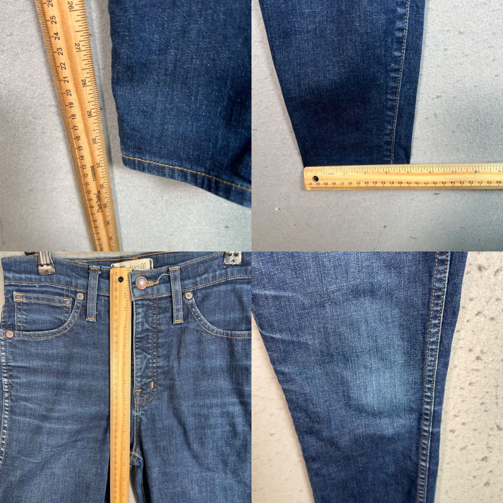Madewell Madewell Jeans 5-Pocket High Skinny Denim Adult Womens 27 Tall 10" Rise Medium Wash Stretch Blue Size 27" / US 4 / IT 40 - 8 Thumbnail