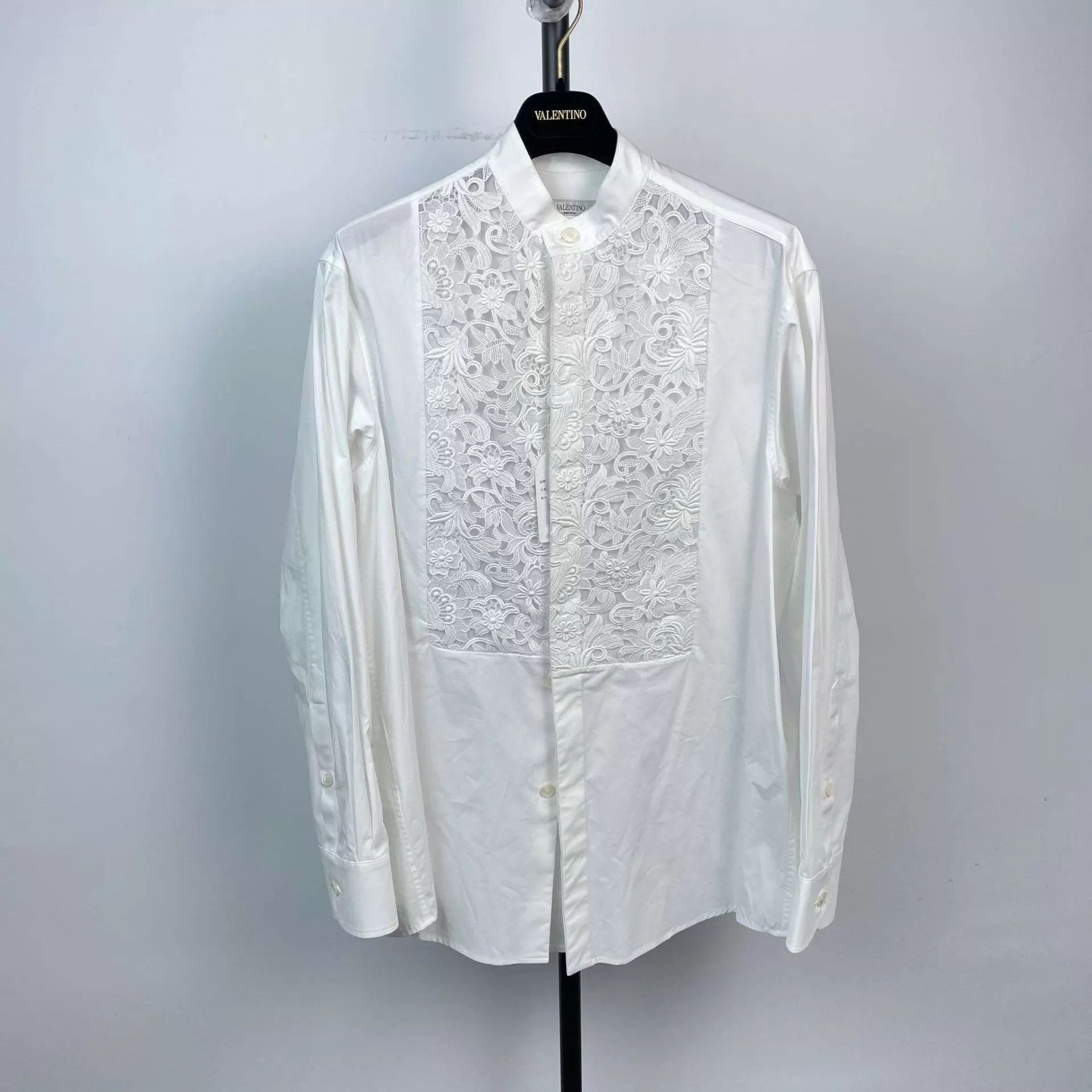 Valentino Valentino 95 White Lace-Cutout Longsleeve Shirt Size US S / EU 44-46 / 1 - 1 Thumbnail