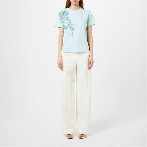 Lanvin o1g2r1mq1024 Logo T-Shirt in Light Blue Size L / US 10 / IT 46 - 6 Thumbnail