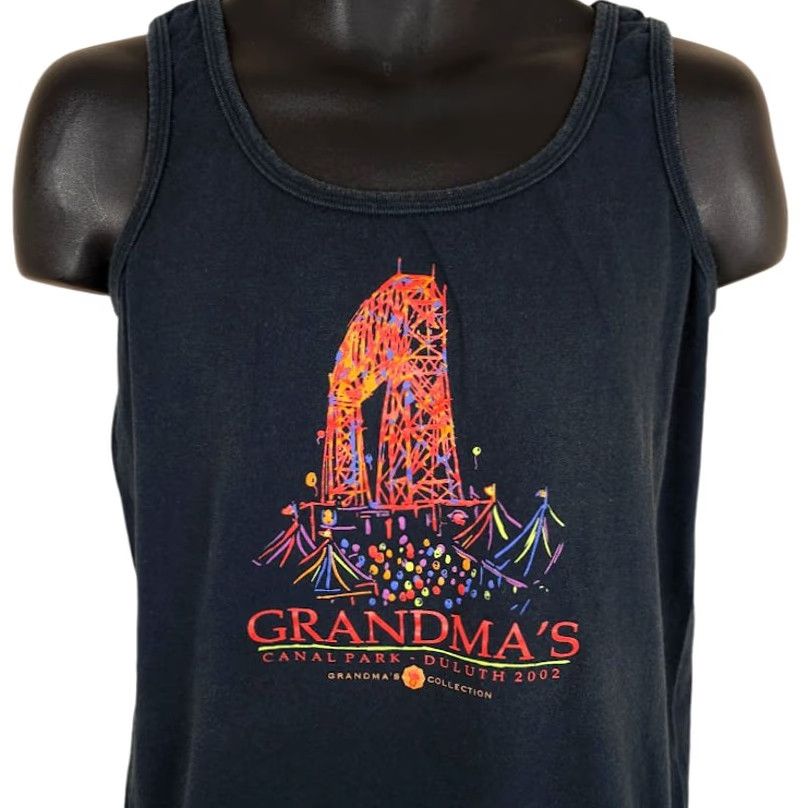 Anvil VINTAGE Grandmas Saloon Tank Top Womens Size Medium Black Y2K Canal Park Duluth Shirt Tank Womens Black Size M / US 6-8 / IT 42-44 - 2 Thumbnail