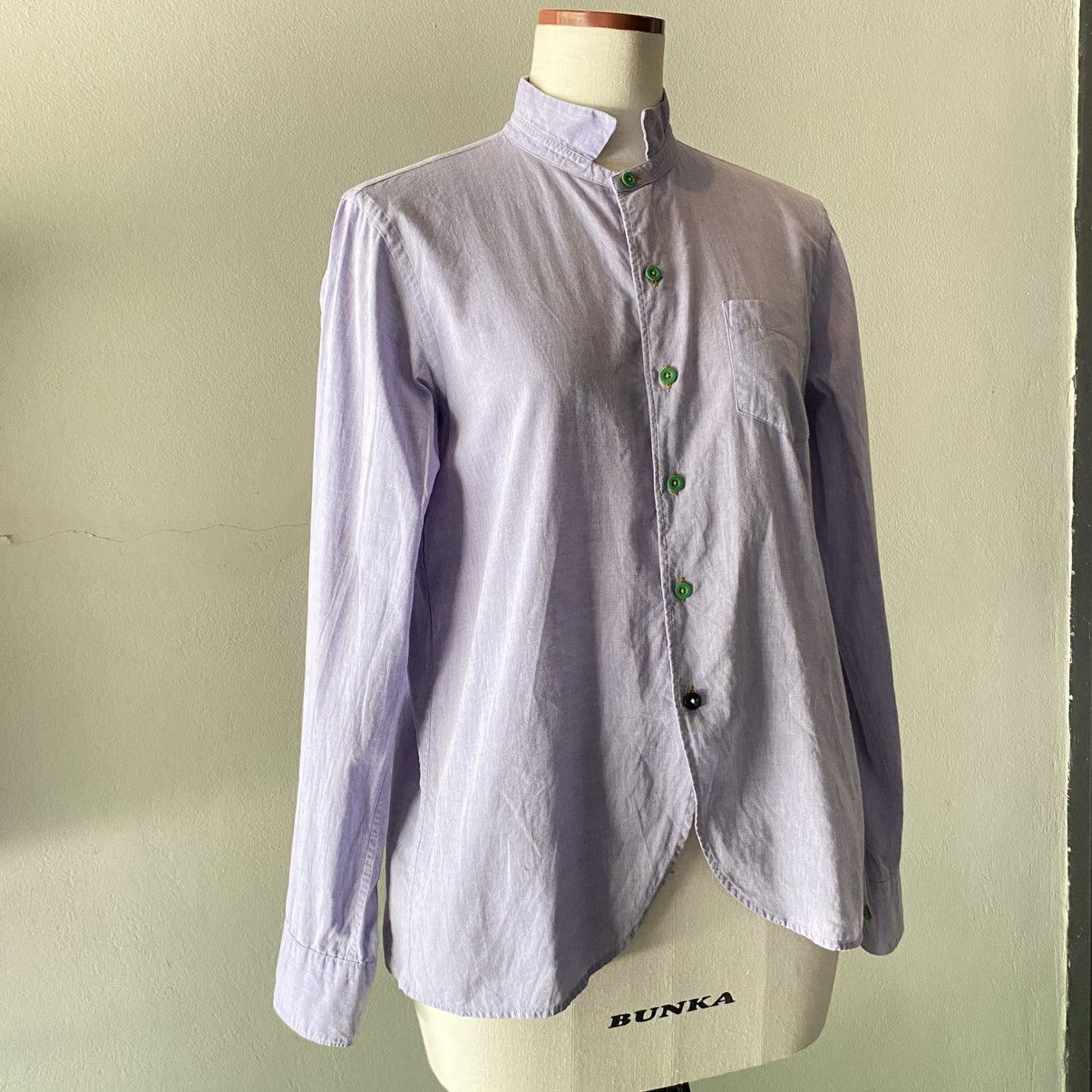 Frapbois FRAPBOIS Bright Lavender Mandarin Collar Button-Up Shirt Size M / US 6-8 / IT 42-44 - 21 Thumbnail