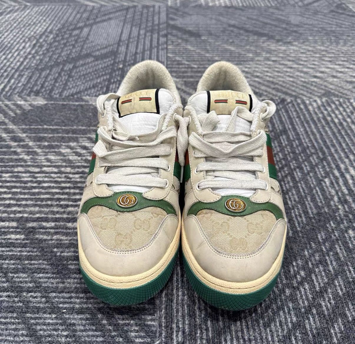 Gucci Gucci Screener Enamel Green-Tip Distressed Sneakers J42 Size US 9.5 / EU 42-43 - 2 Thumbnail
