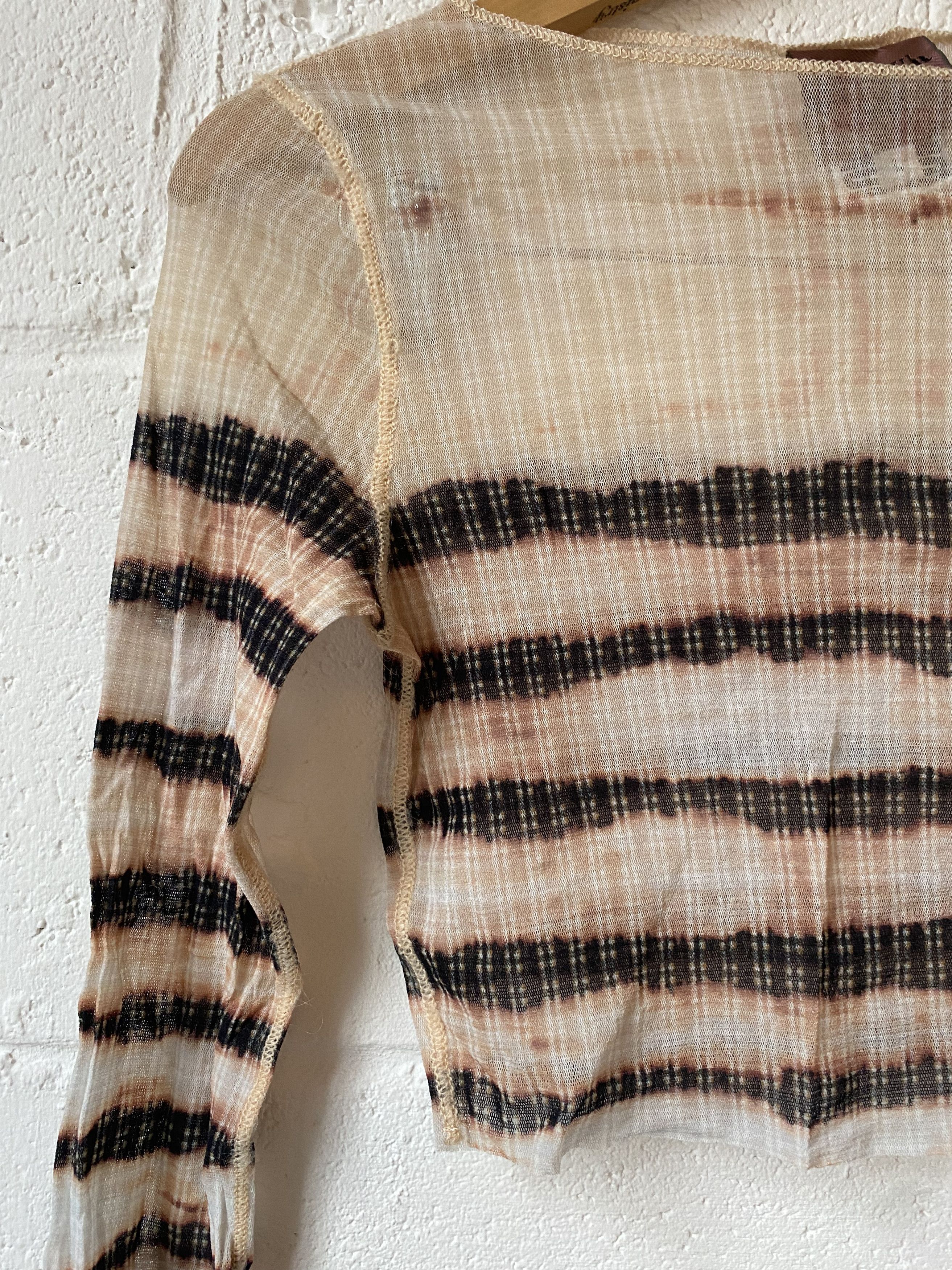 Jean Paul Gaultier × KNWLS JPG x KNWLS Mesh Striped Long Sleeve Cropped Top Size L / US 10 / IT 46 - 5 Thumbnail