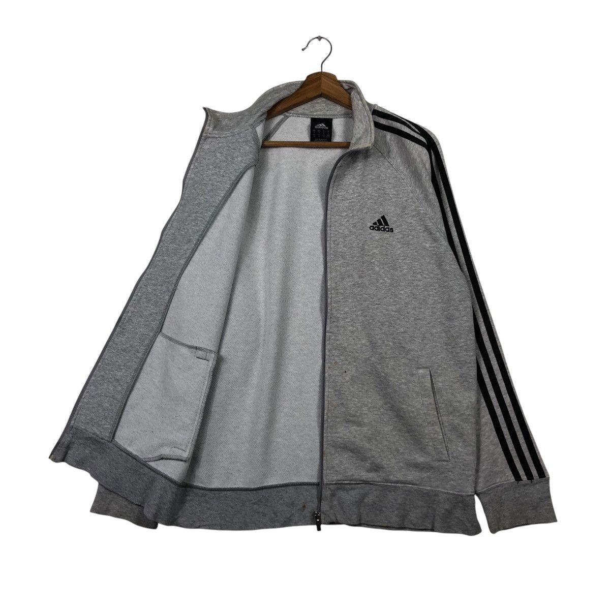 Adidas Adidas 3Stripes Track Jacket Classic Grey ZipUp Minimal Logo Size US M / EU 48-50 / 2 - 12 Thumbnail