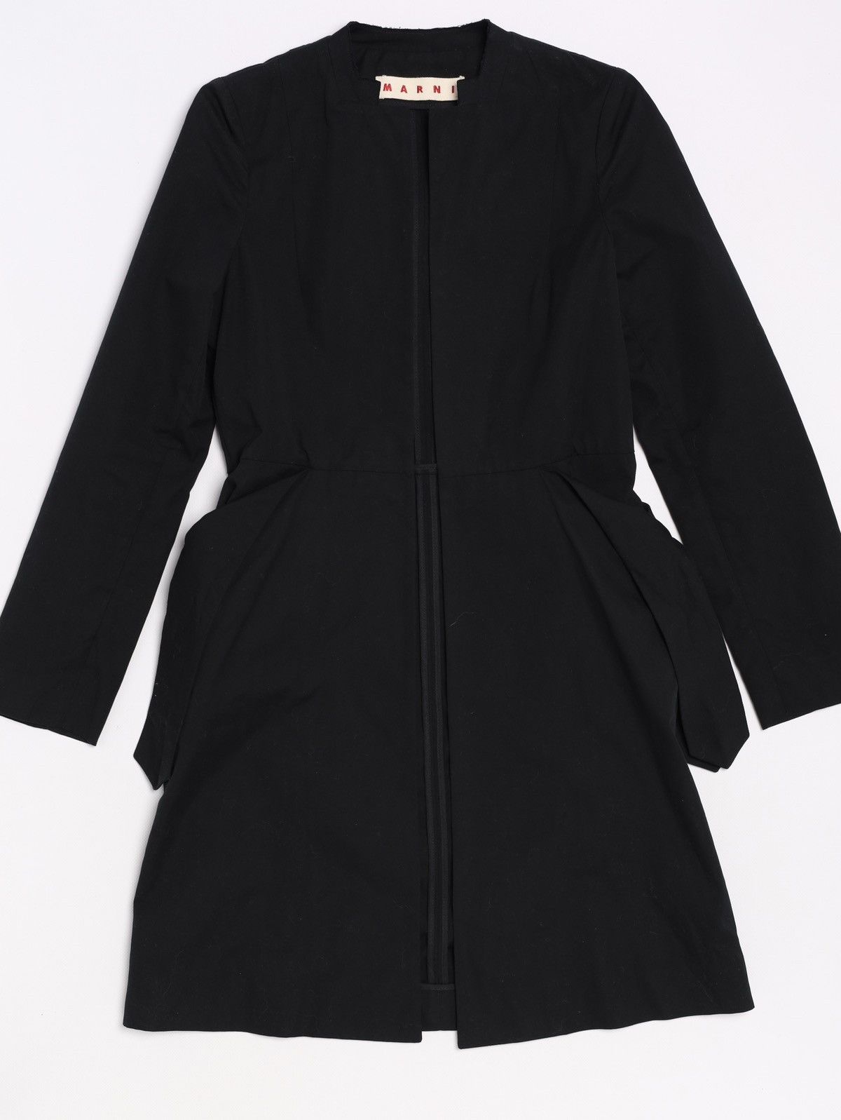 Marni Marni Cotton Open Coat Black With Pockets Long Blazer Jacket Size XS / US 0-2 / IT 36-38 - 7 Thumbnail